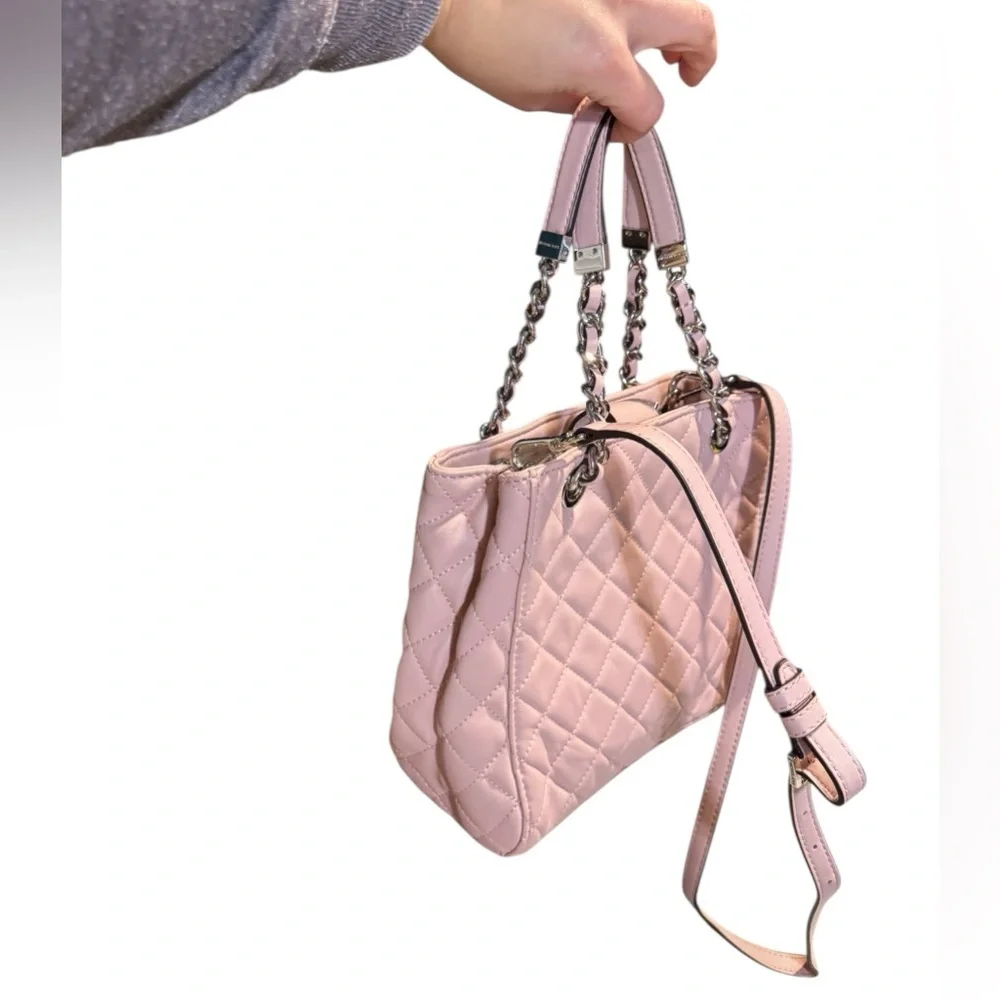 Michael Kors 30H5GAHT1L Susannah Quilted Blossom Leather Small Tote Women's Bag